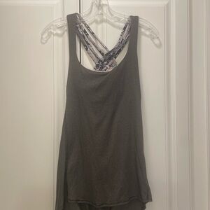 Lululemon Athletica Gray Backless Sleeveless Tank Top